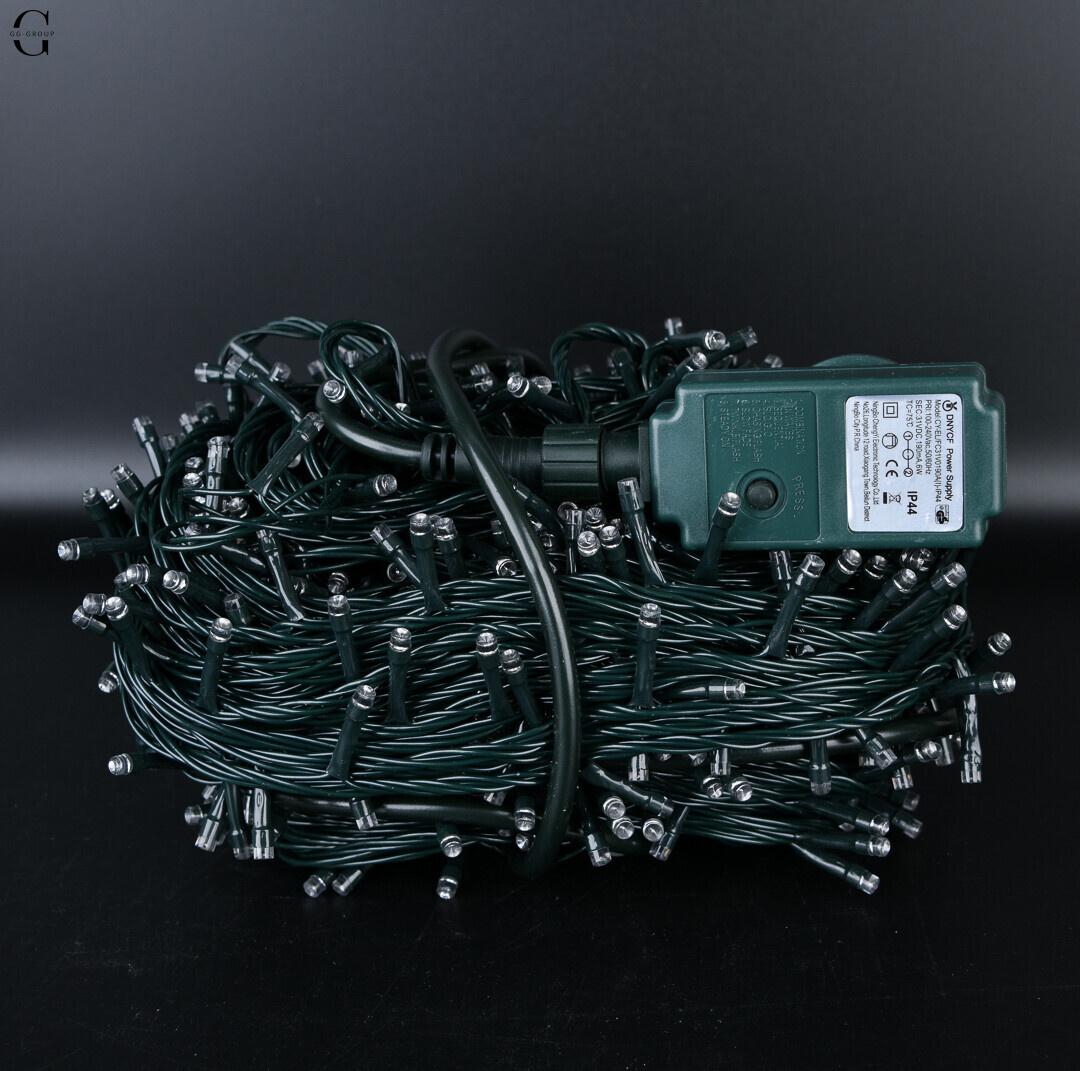 Гірлянда Вулична Нитка 800 LED/ТЕПЛИЙ БІЛИЙ/ Зелений Провід/40 Метрів